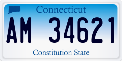 CT license plate AM34621