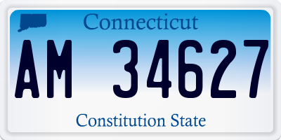 CT license plate AM34627