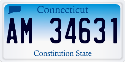 CT license plate AM34631