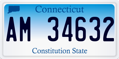 CT license plate AM34632