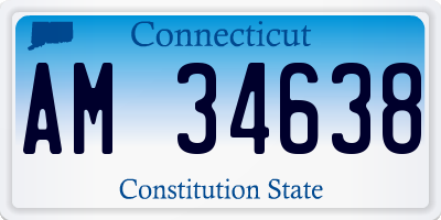 CT license plate AM34638