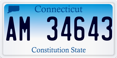CT license plate AM34643
