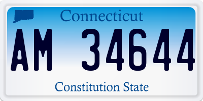 CT license plate AM34644