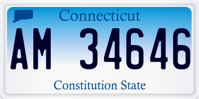 CT license plate AM34646
