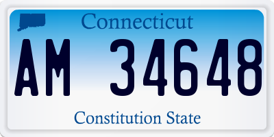 CT license plate AM34648
