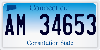 CT license plate AM34653