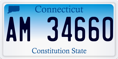 CT license plate AM34660