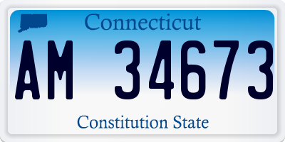 CT license plate AM34673
