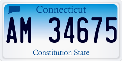 CT license plate AM34675