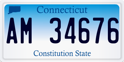 CT license plate AM34676