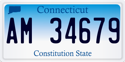 CT license plate AM34679