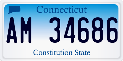 CT license plate AM34686