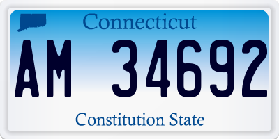 CT license plate AM34692