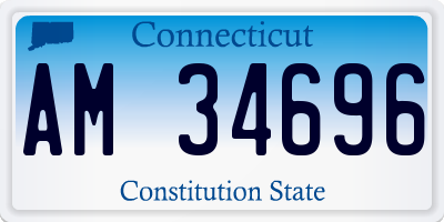 CT license plate AM34696