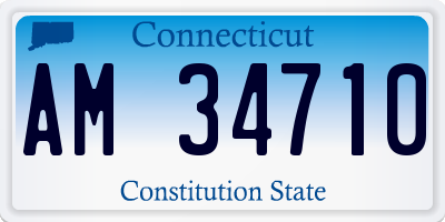 CT license plate AM34710