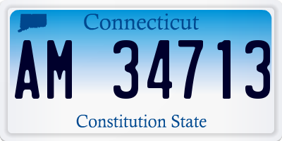 CT license plate AM34713