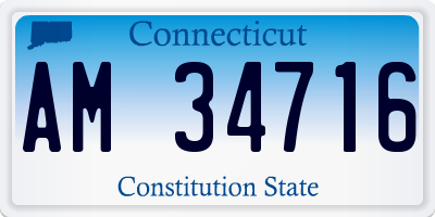 CT license plate AM34716