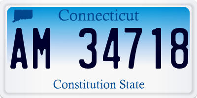 CT license plate AM34718