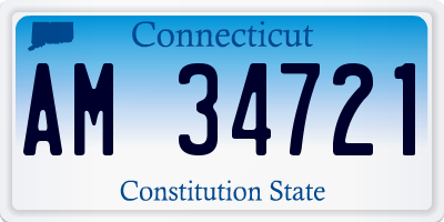 CT license plate AM34721