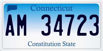 CT license plate AM34723