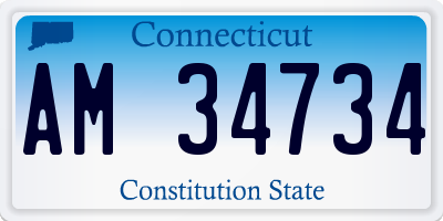 CT license plate AM34734