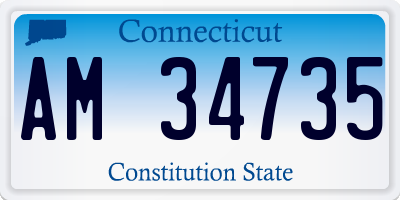 CT license plate AM34735