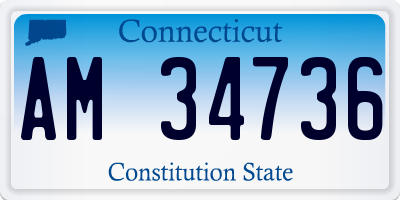 CT license plate AM34736