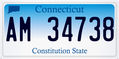 CT license plate AM34738