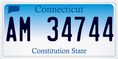 CT license plate AM34744