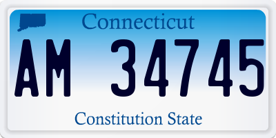CT license plate AM34745
