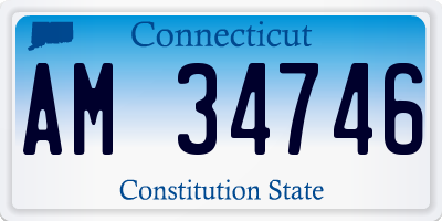 CT license plate AM34746
