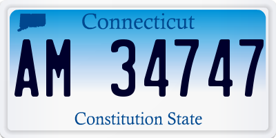 CT license plate AM34747