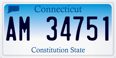 CT license plate AM34751