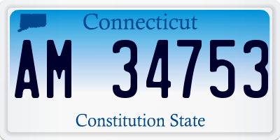CT license plate AM34753