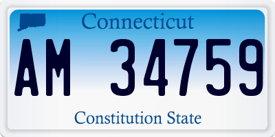 CT license plate AM34759