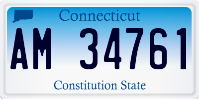 CT license plate AM34761