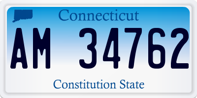 CT license plate AM34762