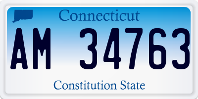 CT license plate AM34763
