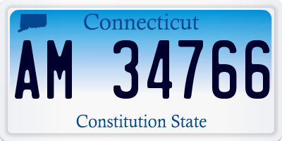 CT license plate AM34766