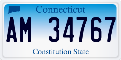 CT license plate AM34767