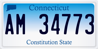 CT license plate AM34773