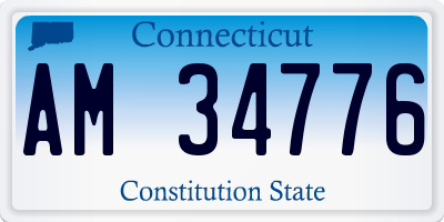 CT license plate AM34776