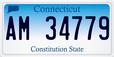 CT license plate AM34779