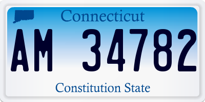 CT license plate AM34782