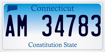 CT license plate AM34783
