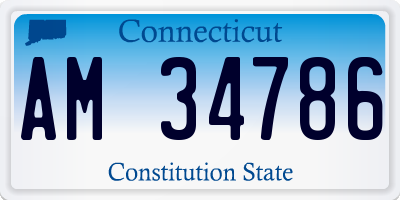 CT license plate AM34786