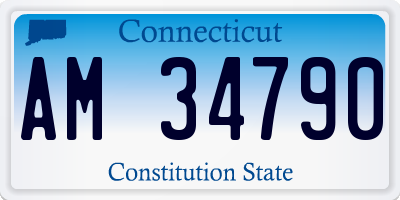 CT license plate AM34790