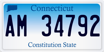 CT license plate AM34792