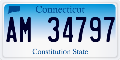 CT license plate AM34797