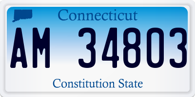 CT license plate AM34803